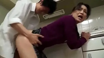 Slutty Japanese mom hot kissing and sex daughter's boyfriend