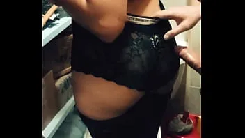 Her son's Arabic coach fucks with she while she standing at bathroom